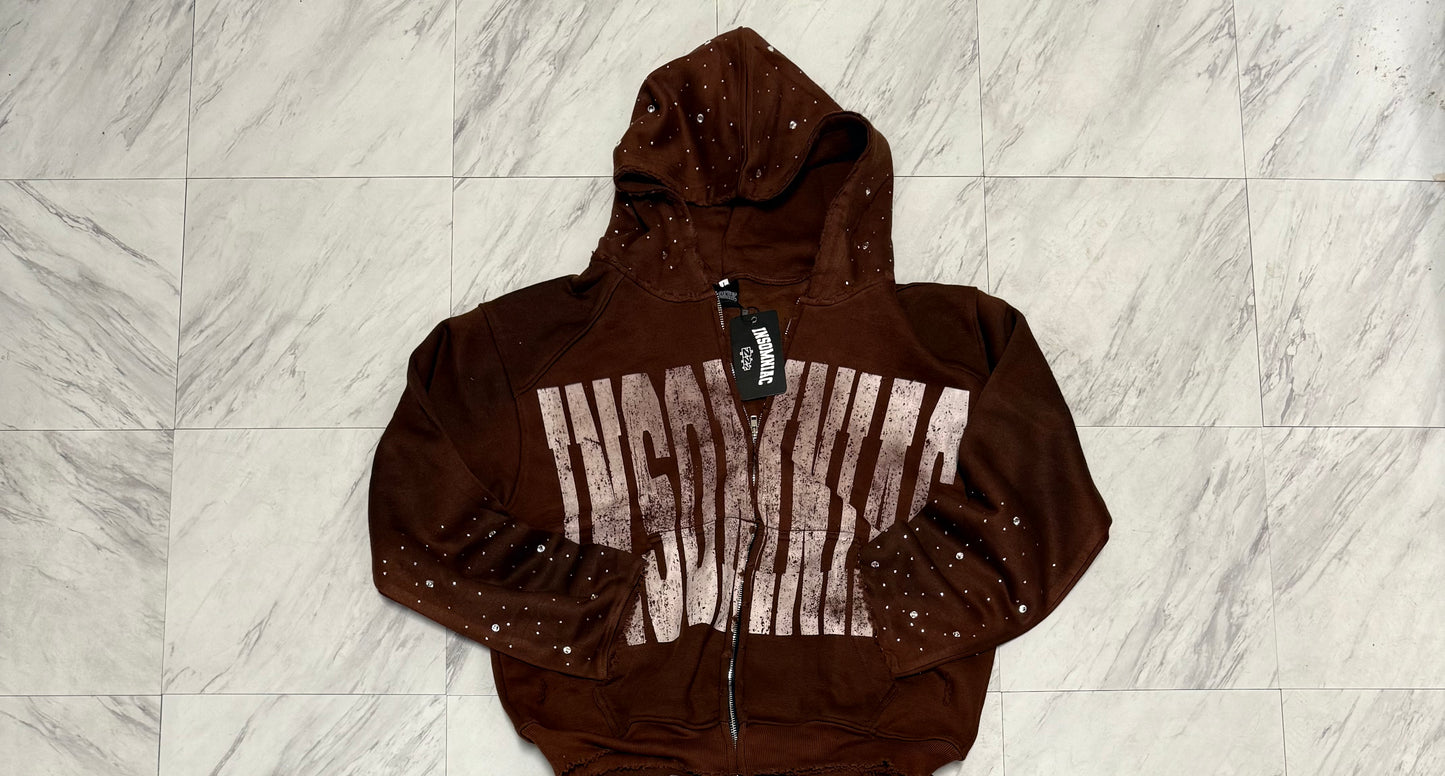 Coffee Brown Zip Up